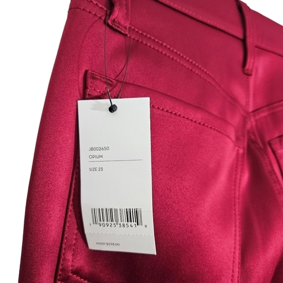 NWT J Brand Valentina Flared Red Satin Pants - Picture 5 of 8